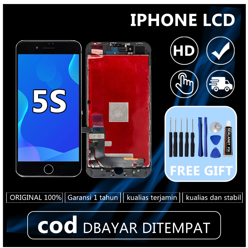 100% ORIGINAL [ORIGINAL] LCD IPHONE 5S FULLSET TOUCHSCREEN GARANSI RESMI