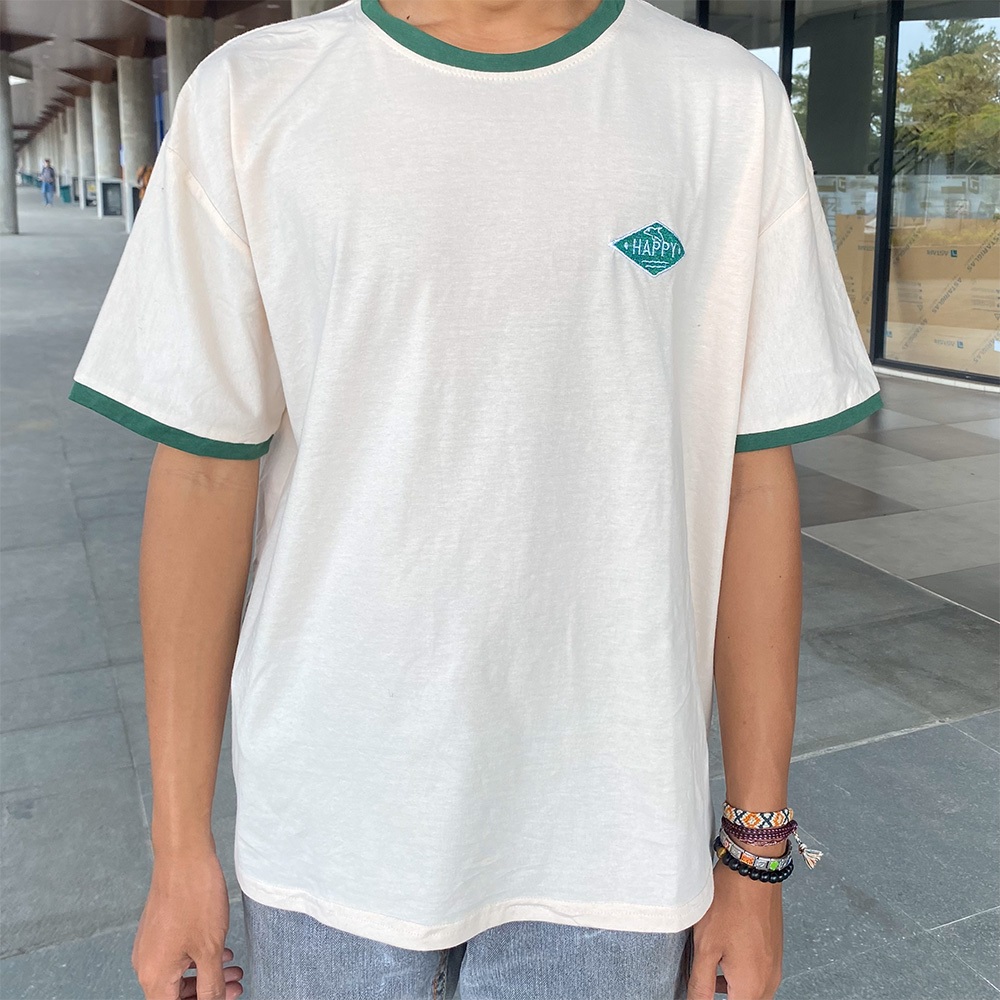 [PRELOVED] RING TSHIRT | PUTIH HIJAU BOTOL | Y2K | SECOND