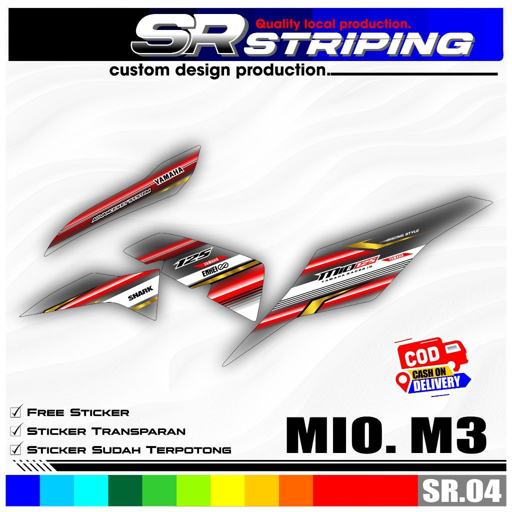 Murah Sticker Striping Transparan Motor Mio M3 Mio 125 - Stiker Variasi Motif Grafis Simpel SR.04