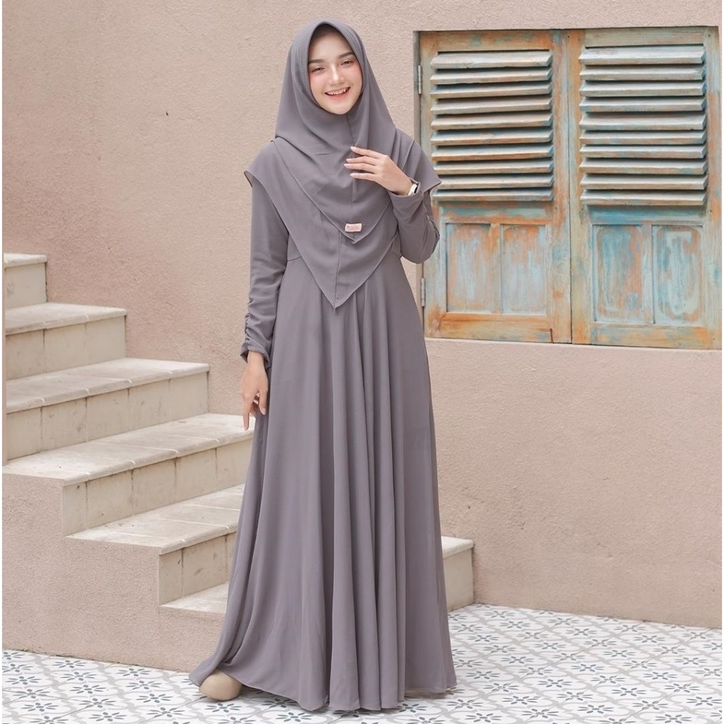 Gamis set hijab terbaru upgrade 2024