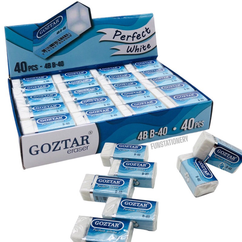 

(40 PCS) PENGHAPUS GOZTAR WHITE B-40 / STIP PUTIH / ERASER