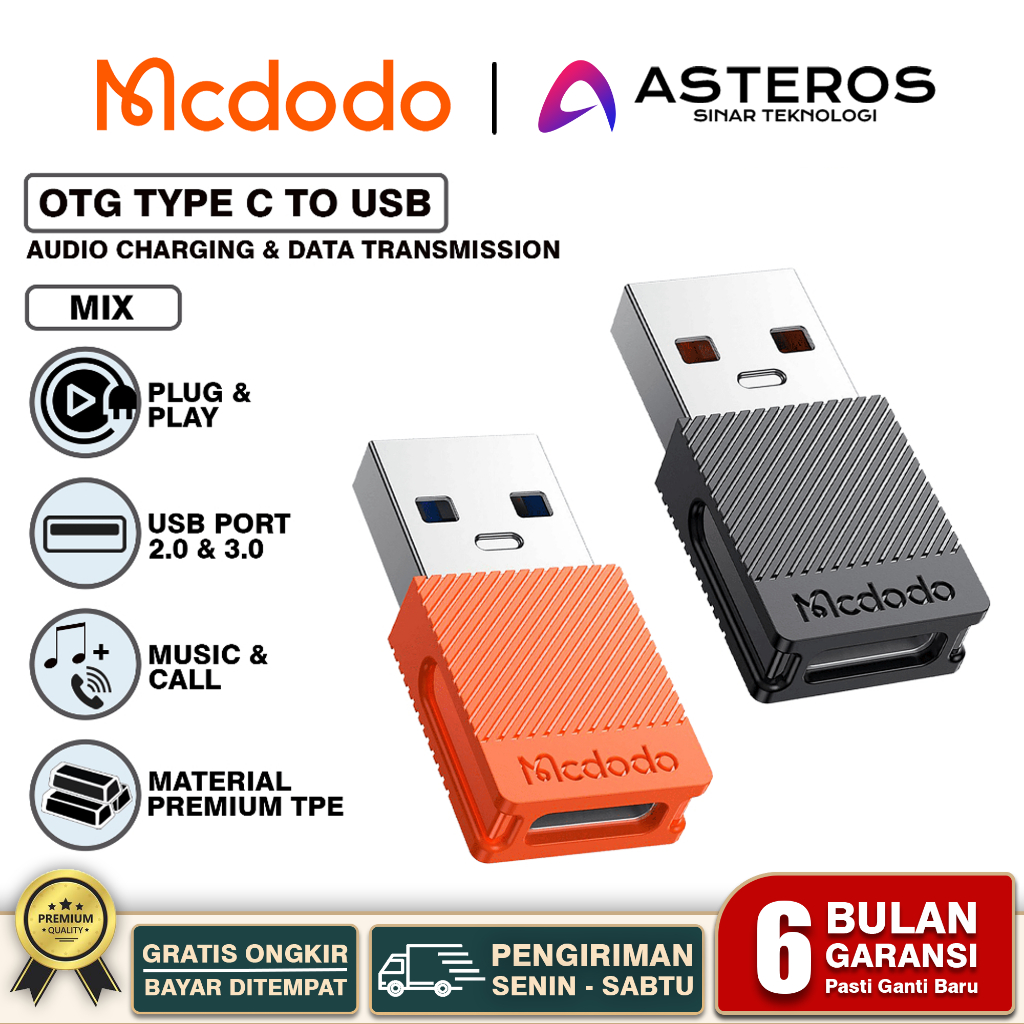 MCDODO Converter Charger OTG USB 3.0 To Usb Type C For Charging + Audio Call Data Transmission