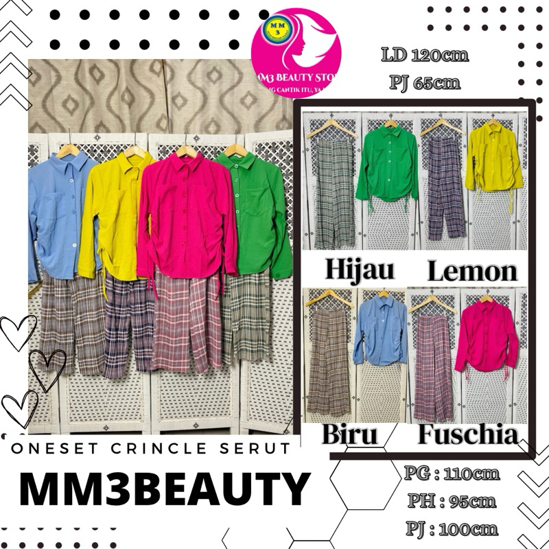 OneSet crincle serut/ setelan crincle serut / setelan terbaru