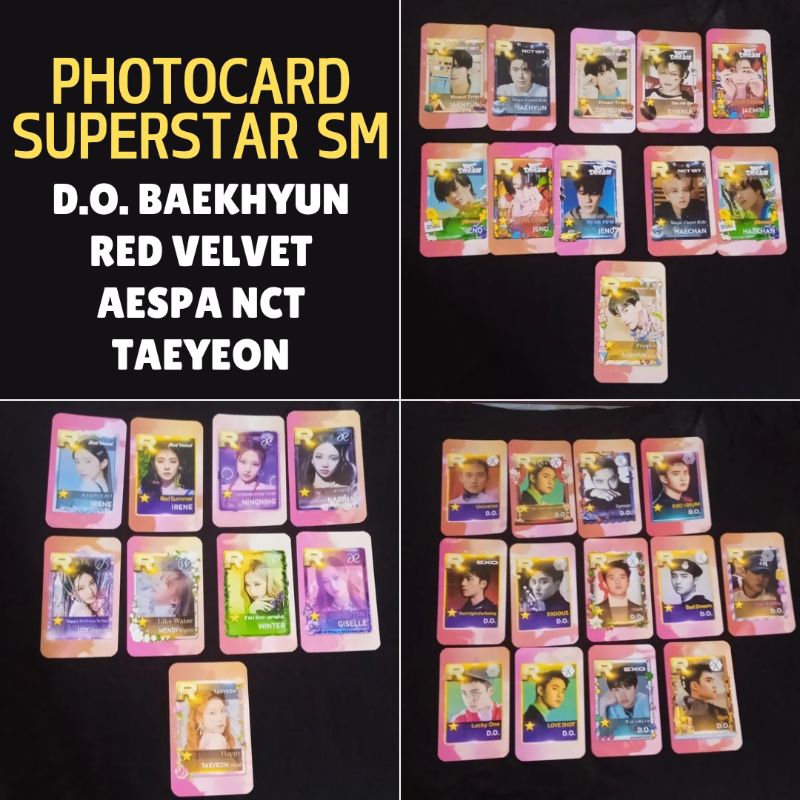 PHOTOCARD SSM EXO AESPA NCT127 NCT DREAM RED VELVET // R CARD SUPERSTAR SM