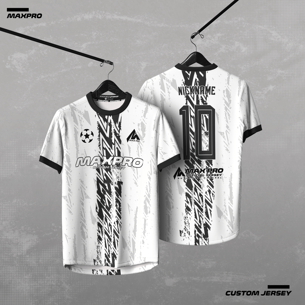 Baju Jersey Futsal Bola Motif HItam Putih Bercak Dewasa Anak Custom NAMA LOGO FULL PRINTING BISA SAT