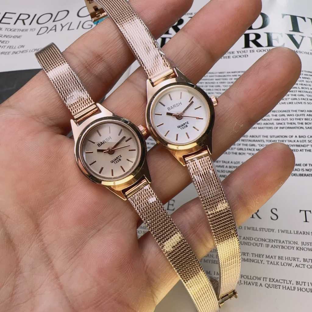 Mooney Jam Tangan Wanita Tali Rantai Pasir Stainless Steel Jam Analog Fashion Mini