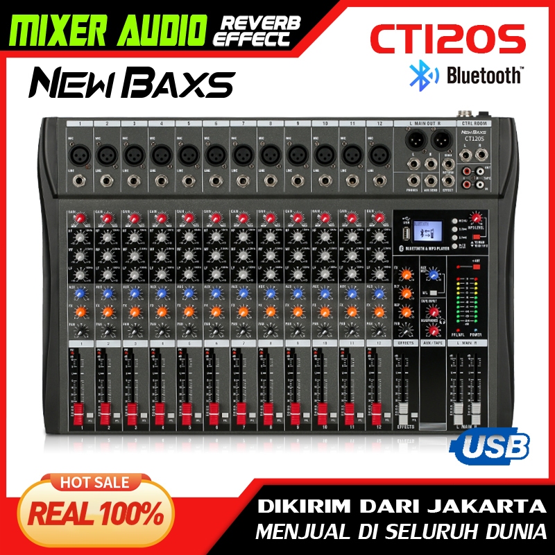 Msb - NEW BAXS CT120S 12-channel mixer profesional mendukung PC/USB/MP3/Bluetooth playback KTV bar