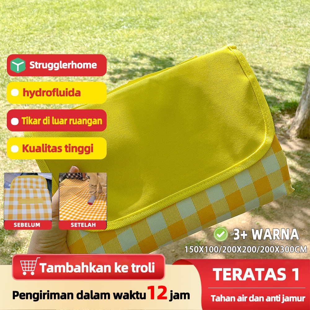 【strugglerhome】tikar lipat piknik empuk tikar piknik waterproof estetik tikar waterproof 200x200 per