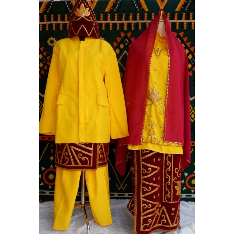 (READY NEW) Baju Nanang Galuh Banjar Dewasa Warna Kuning Maroon
