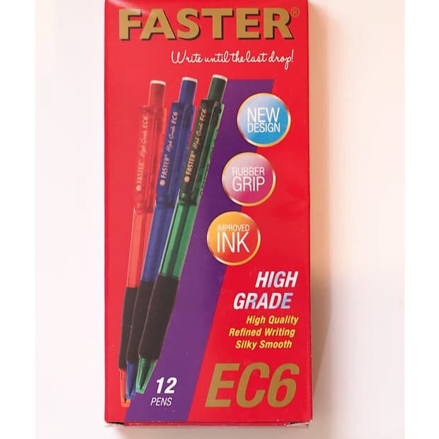 

PRODUK AWAL TAHUN Faster Ballpoint Pulpen EC6 7mm isi 12 pcs Black
