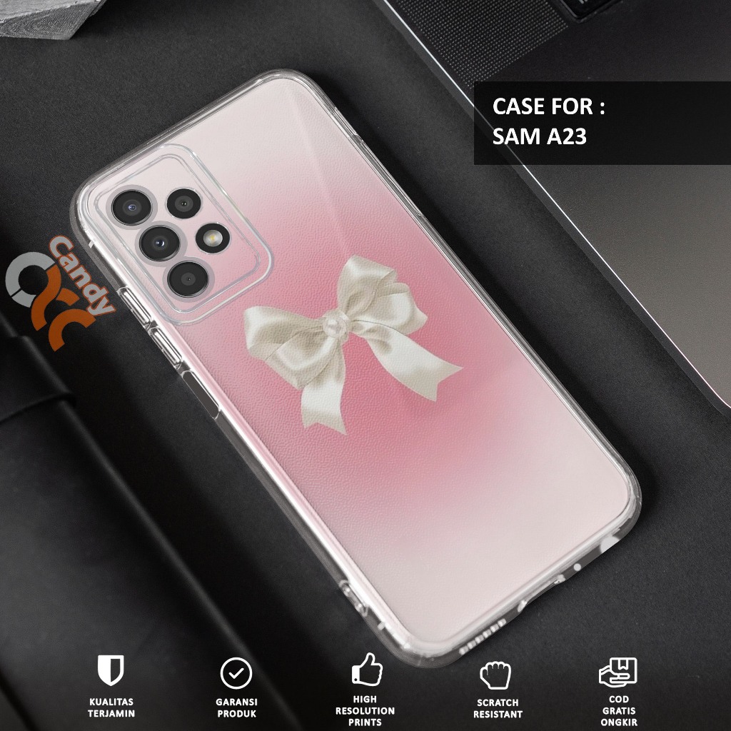 Case SAMSUNG A23 - Casing SAMSUNG A23 Motif PITA - Softcase Premium Fourside - Bening Transparant - 