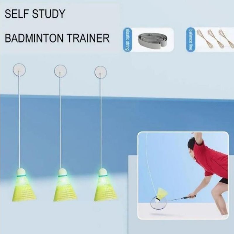 RB 3 Pcs Set Latihan Badminton Badminton Trainer Set Indoor Badminton Trainer Rebound Latihan