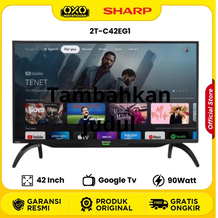 SHARP 42 inch Google TV 2T-C42EG1 Low Watt Garansi Resmi