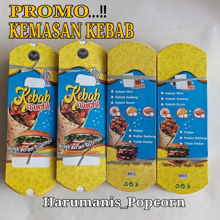 

100 LEMBAR BUNGKUS KEBAB / KEMASAN KEBAB / WADAH KEBAB / BOX KEBAB