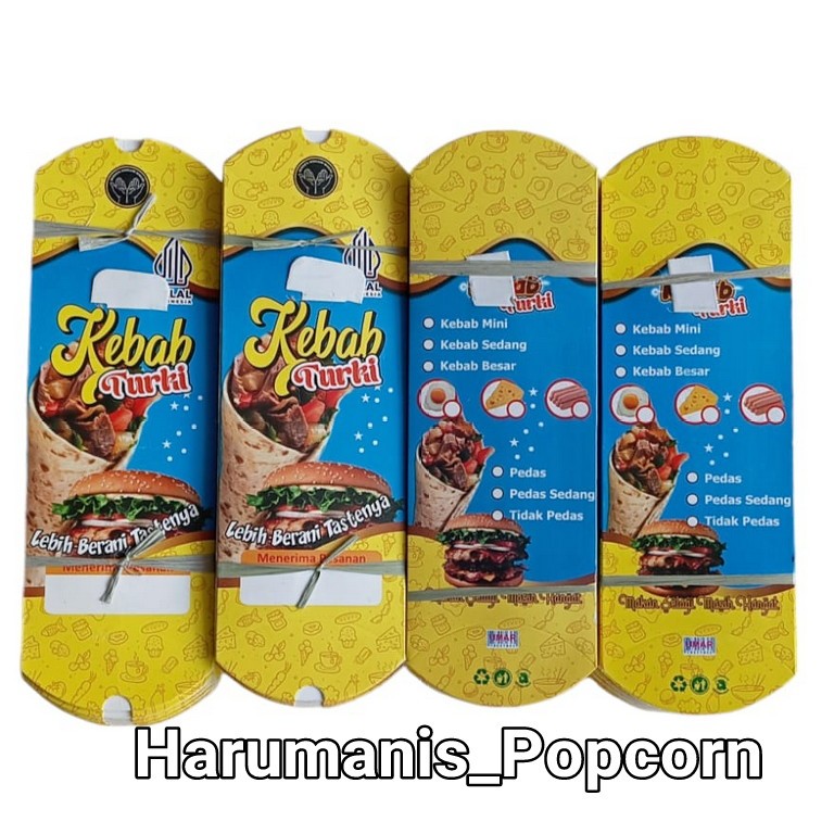 

200 Lembar bungkus kebab / Wadah kebab / Kemasan kebab / Dus kebab / Box kebab