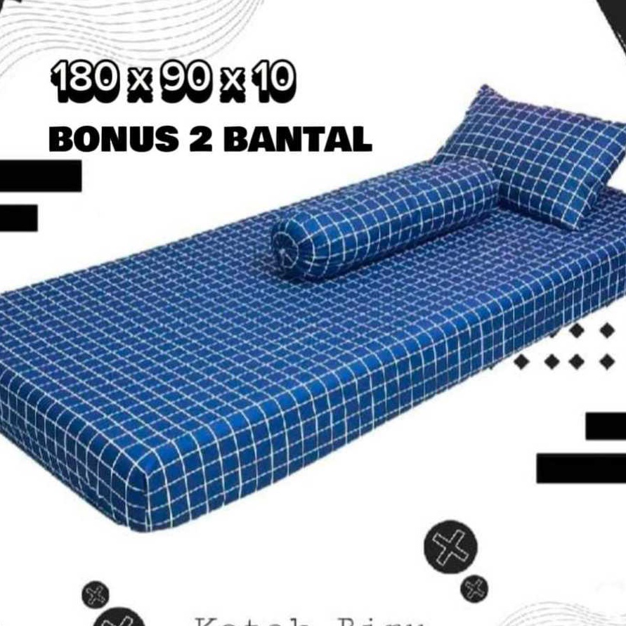 HJ6 KASUR LIPAT BUSA TEBAL BONUS 2 BANTAL UK 18X9X8CM UNTUK SINGLE 1 ORANG DEWASA