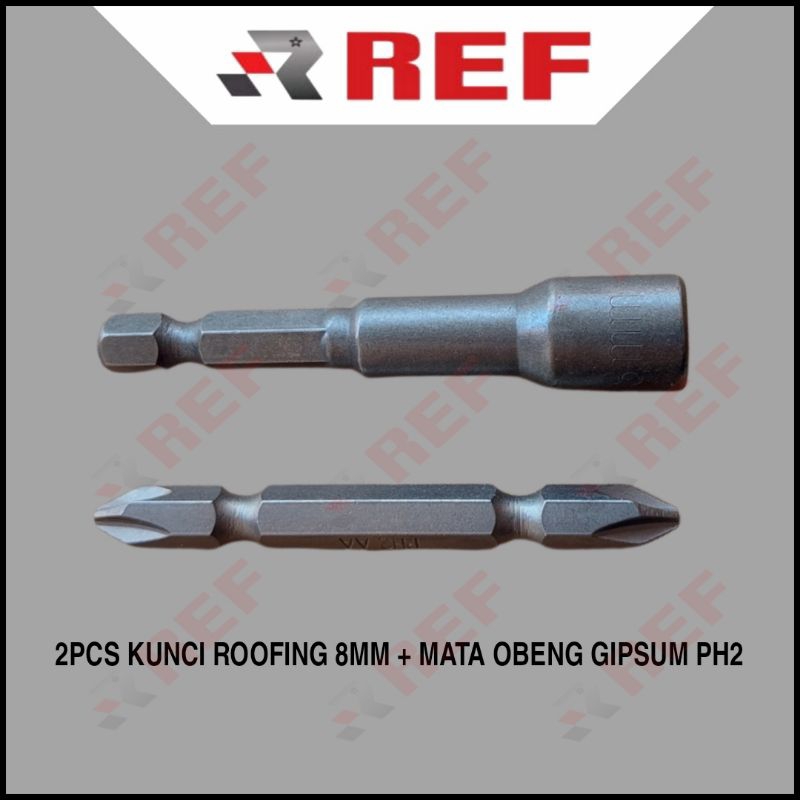 mata bor baut roofing 8mm mata obeng angin ph2 65mm untuk baja ringan dan skrup gipsum