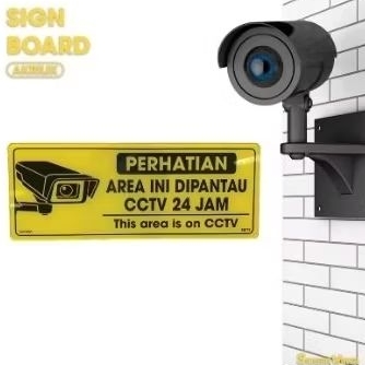 

SIGN BOARD ACRYLIC PERHATIAN AREA INI DIPANTAU CCTV 24 JAM - THIS AREA IS ON CCTV AKRILIK