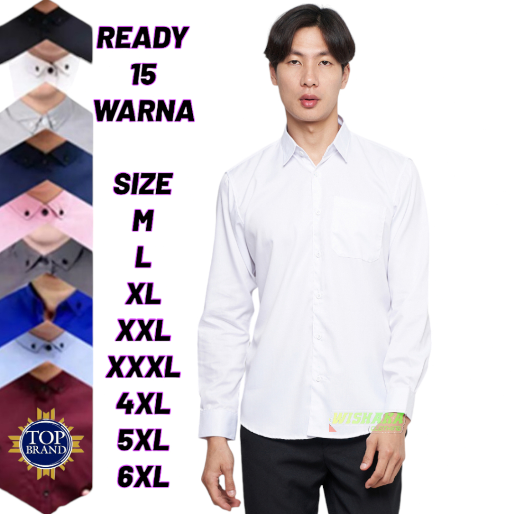 WISHAKA - Kemeja Putih Pria Basic Formal Untuk Jas Blazer Kantoran