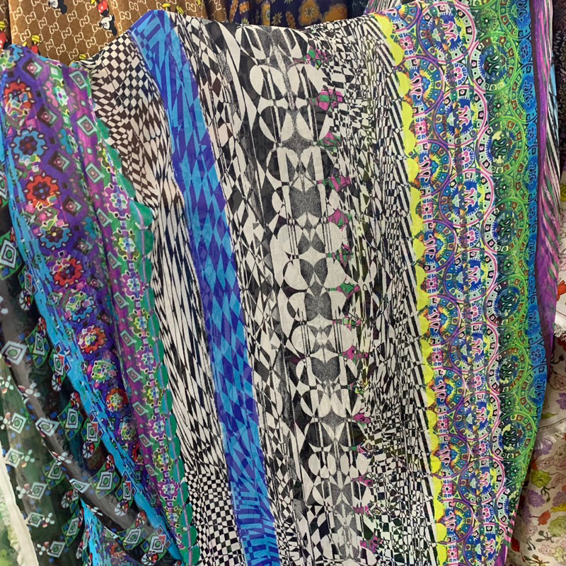 kain sifon motif - kain chiffon fine - kain sifon motif abstrak - kain ceruty premium