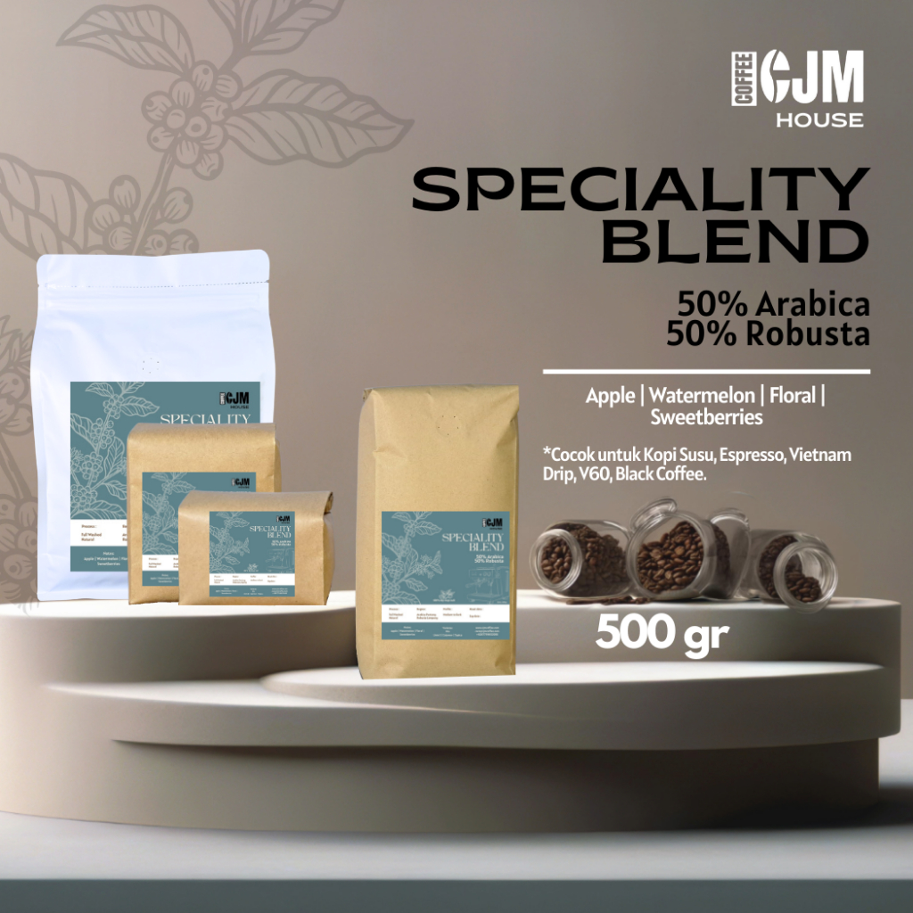 

500Gr 50% Arabika 50% Robusta | CJM Coffee House | Kopi Premium Asli | House Blend PuntangXLampung
