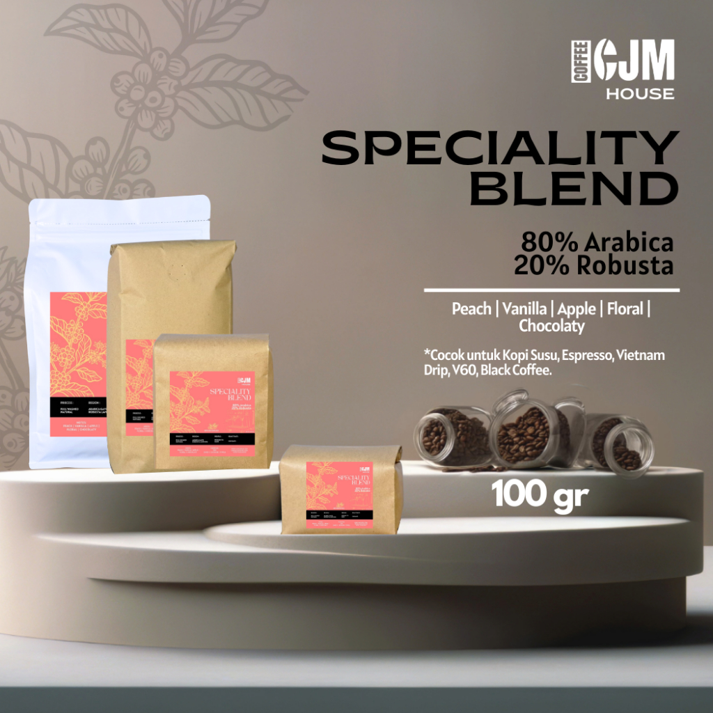 

100Gr 80%Arabika 20% Robusta | CJM Coffee House | Kopi Super Premium Asli | House Blend GayoXLampung
