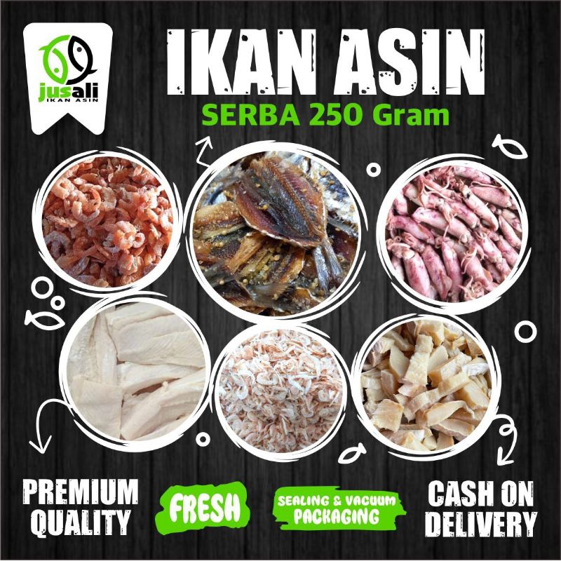 

[COD] IKAN ASIN TERMURAH | SERBA 250 GRAM | ANEKA IKAN ASIN | IKAN ASIN PREMIUM [JUSALI]