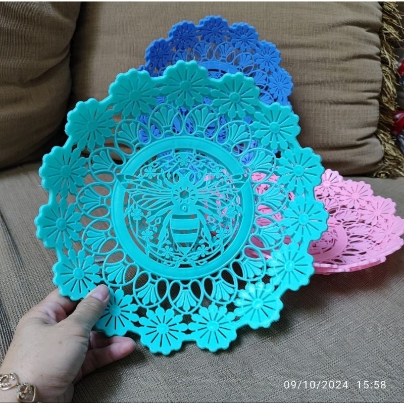 LUSINAN PIRING PLASTIK ROTAN CANTIK 26CM KWALITAS BAGUS