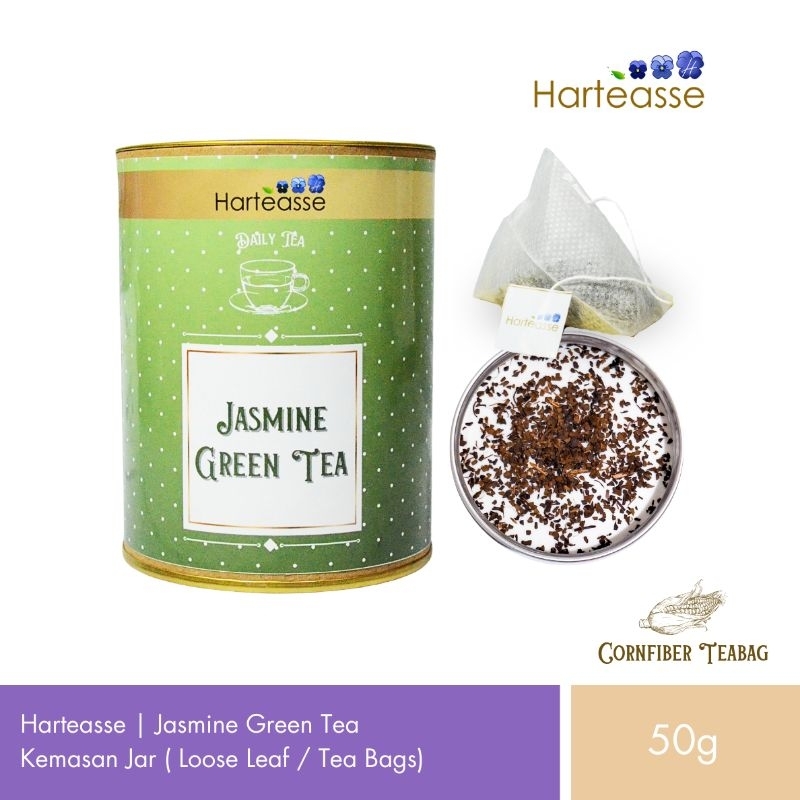 

Harteasse 'Daily Tea' Jasmine Green Tea | Teh Hijau Melati | Kemasan Composite Plug | 25 Tea Bags (50gr)