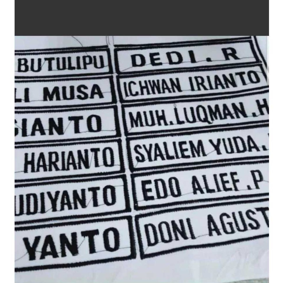 Bet Nama Bordir Untuk Baju Seragam Sekolah Satpam Security Bisa Satuan