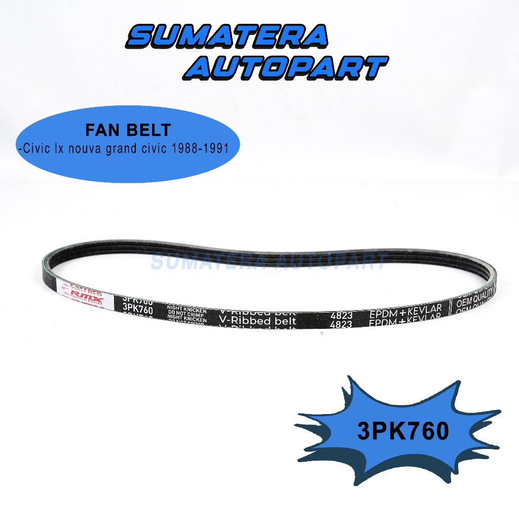 3Pk 760 Fanbelt Fan Belt Tali Kipas Honda Civic Lx Civic Nouva Nova Grand Civic 1988 1989 1990 1991