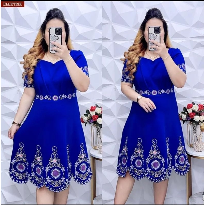 Dress Scuba Premium Bordir