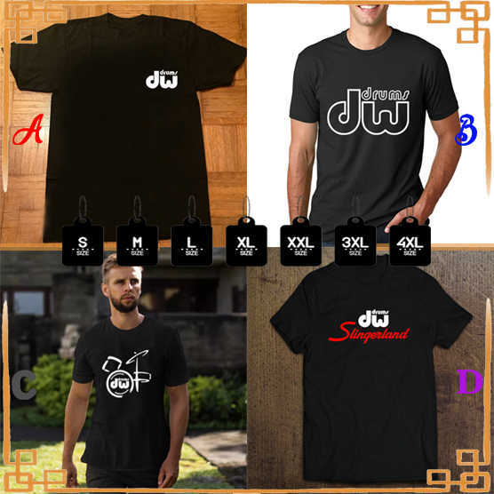Kaos Drum DW Tshirt Bahan 100% Cotton | Casual T-SHIRT Size S M L XL XXL 3XL 4XL | READY STOCK LANGS