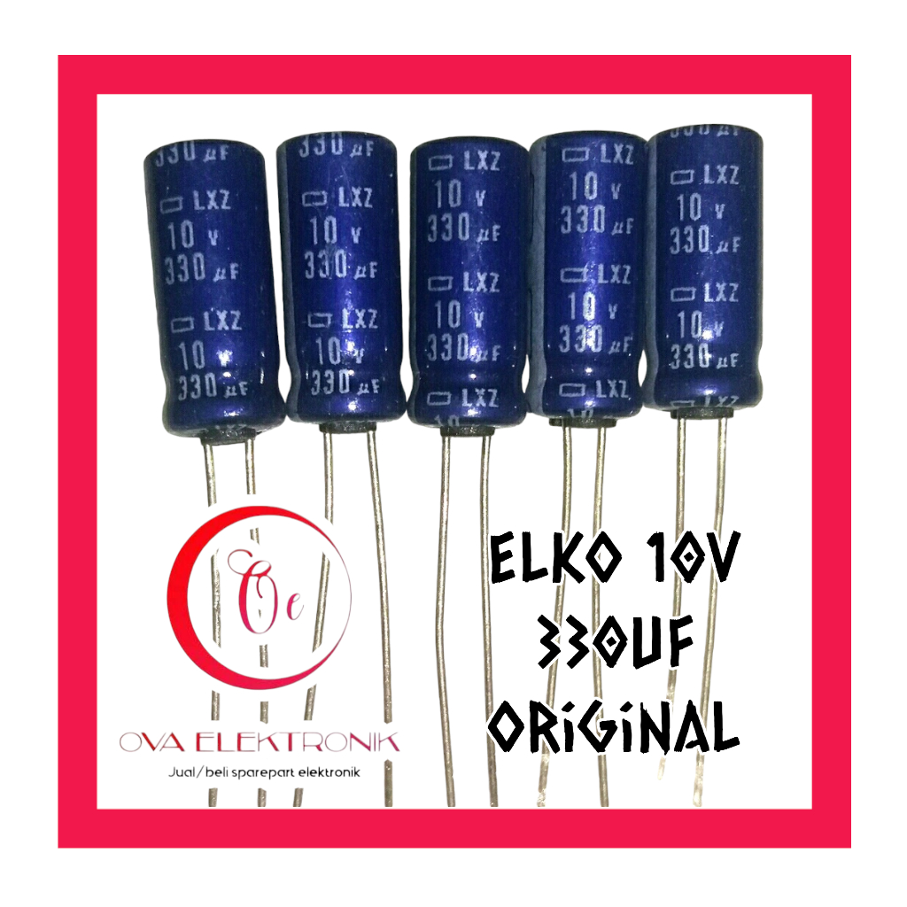 ELKO 10v 330uf ELCO 330uf 10v RENTENG ORIGINAL ISI 5pcs