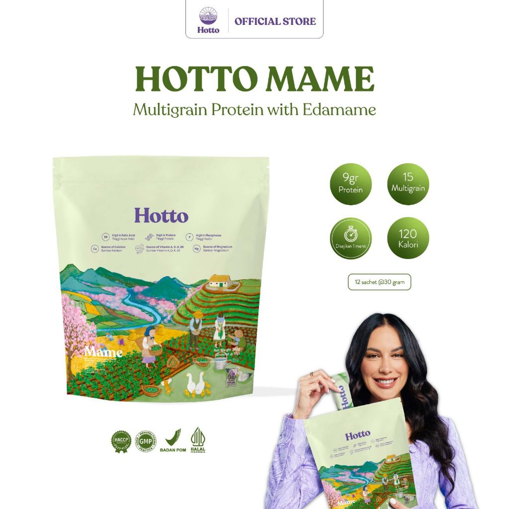 

Hotto Mame Protein Whey Multigrain Drink Oat Sereal Edamame Prebiotik High Fiber