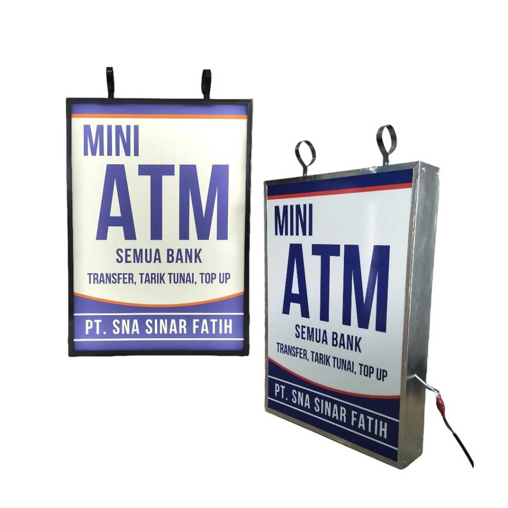 PROMO SATU HARI JADI NEON BOX AKRILIK CUSTOM | NEON BOX MINI ATM BRILINK 2 SISI