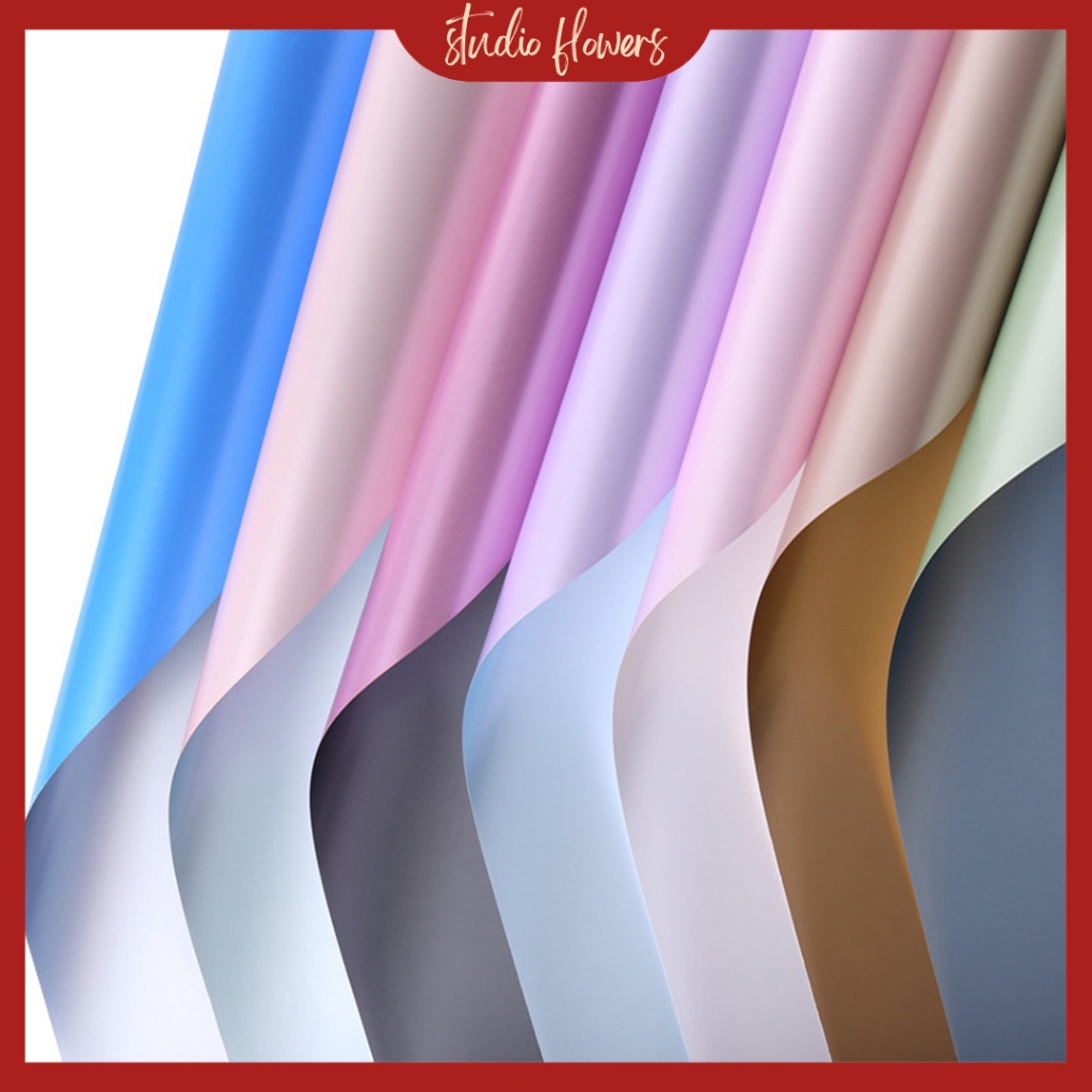 

Flower Wrapping Motif Color Cellophane Paper Twotone Glossy Kertas Bucket Bunga KB6071