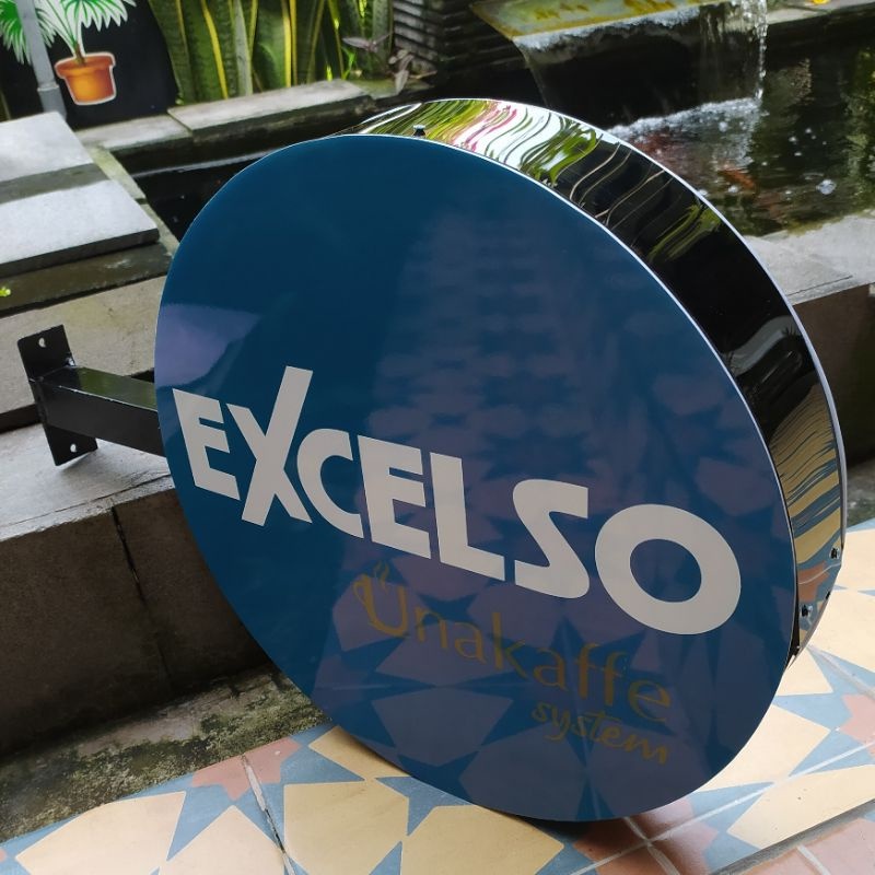 Neon Box Bulat Full Akrilik 2 Sisi