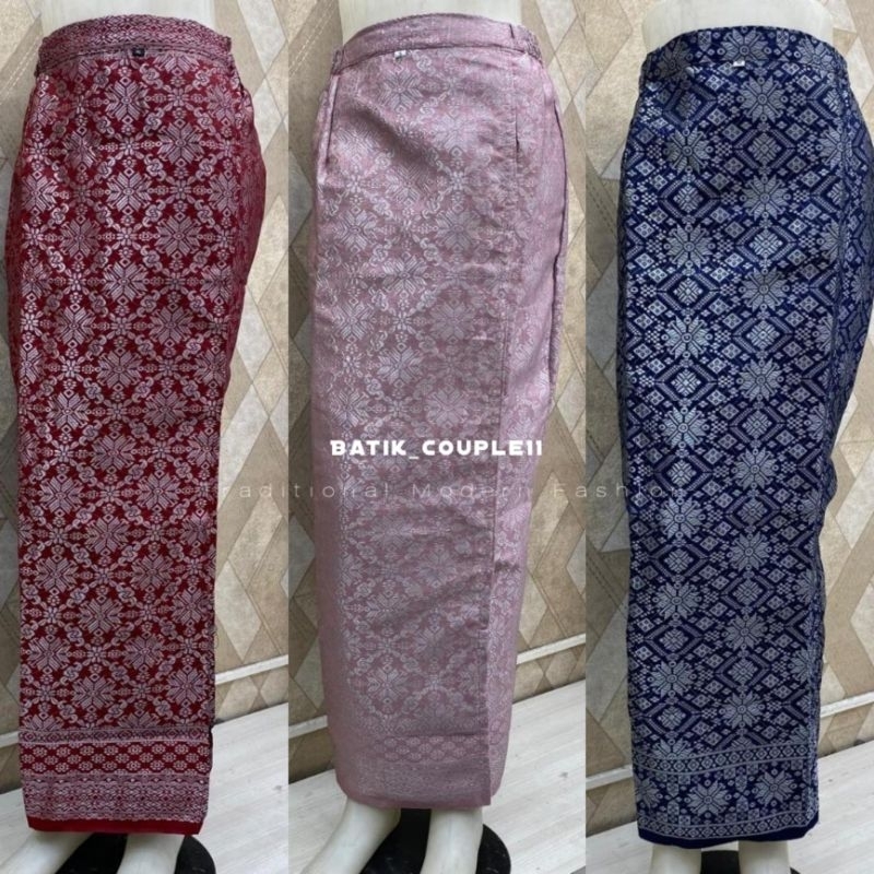 Rok Songket Span Songket Kebaya Baju Kurung Rok Songket Instan Siap Pakai