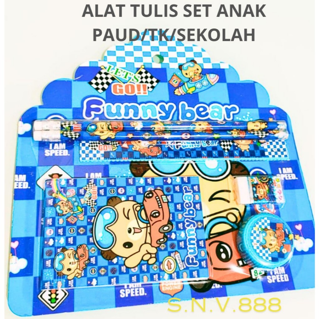 

Pensil Set Anak Sekolah [Memo Mini/pensil/rautan/penghapus/penggaris] /Pensil Untuk Anak TK/PAUD/SD