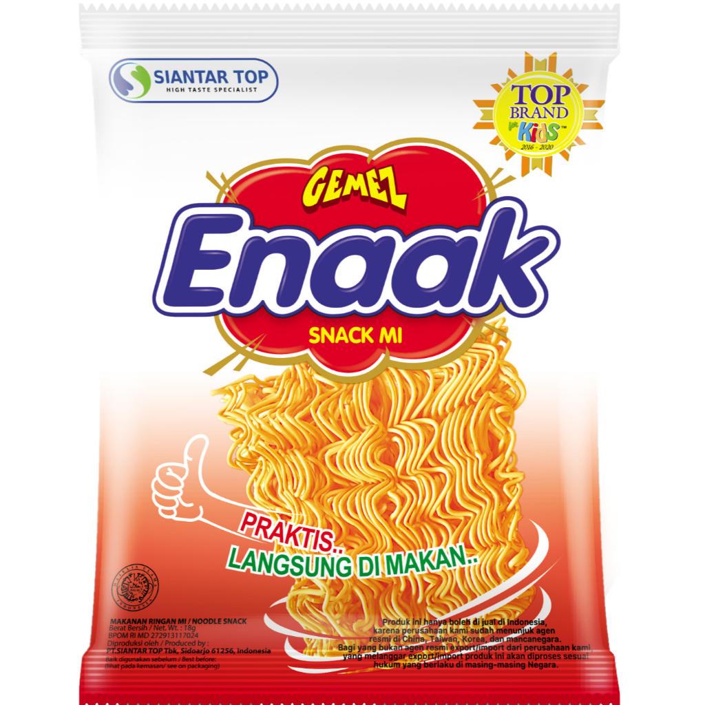 

Enaak Mie Gemez (1 renceng isi 10 bungkus) snack kriuk jadul