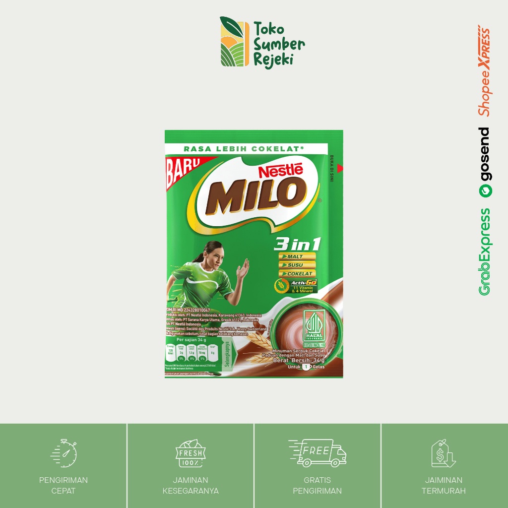 

Milo 3 in 1 Sachet - Toko Sumber Rejeki Yogyakarta