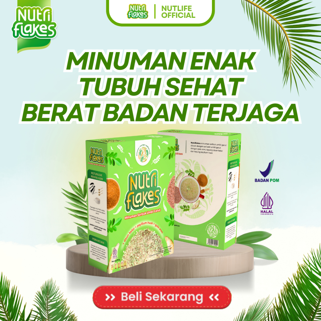 

Nutriflakes Sereal Umbi Garut Original untuk Lambung & Asam Maag, Bantu Atasi GERD, Diskon Terbatas!