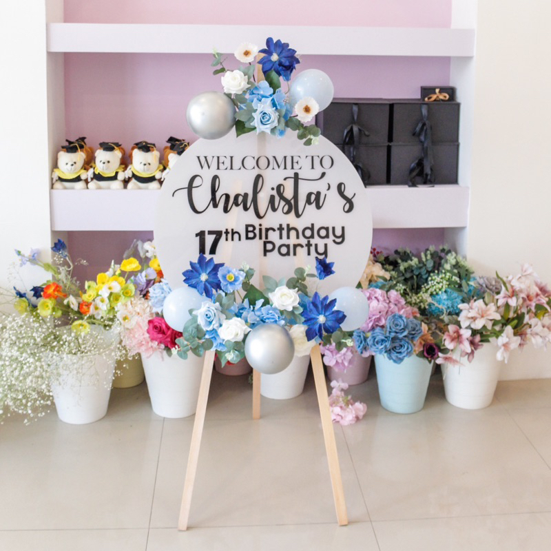 Round Standing Acrylic / Standing Flower / Standing Bunga