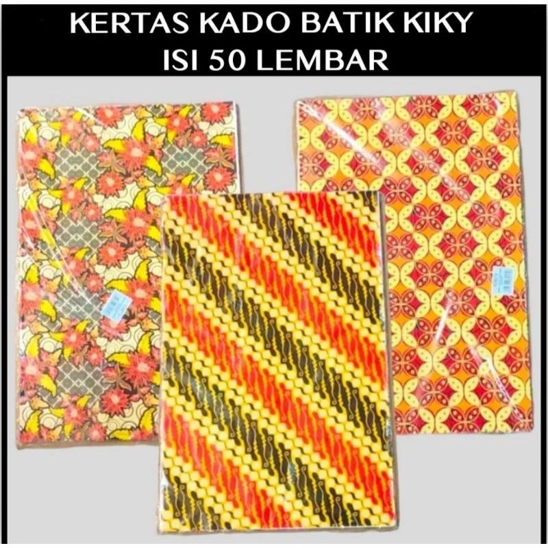 

Kertas kado motif batik 1 pak isi 50 pcs glosy