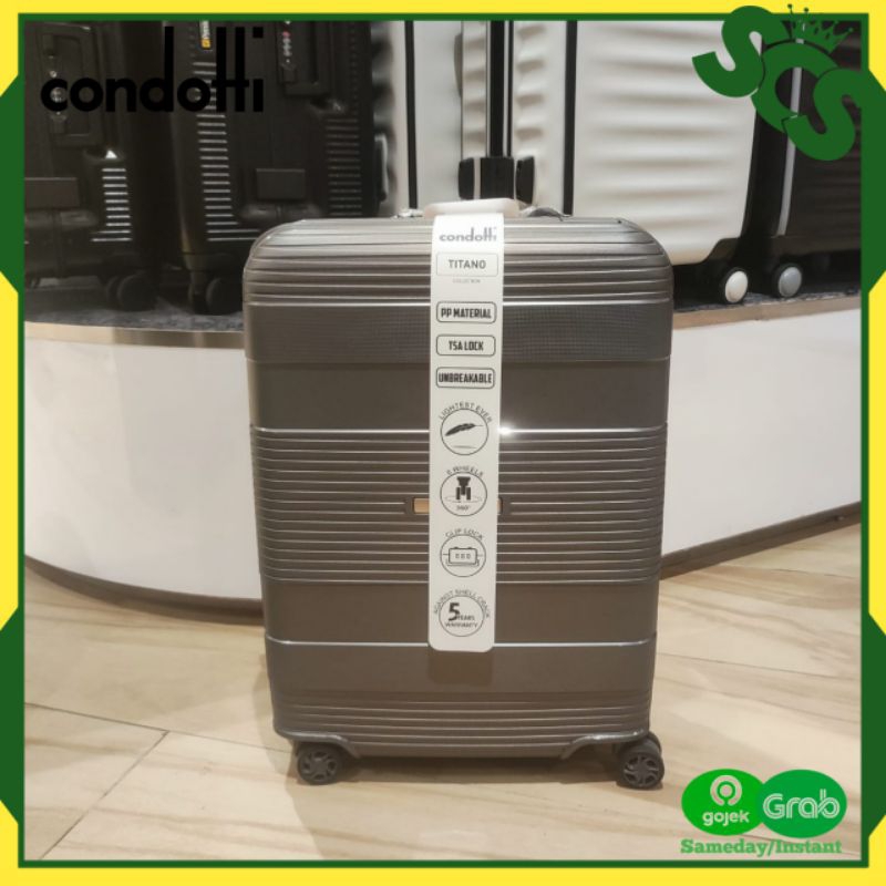 Koper CONDOTTI Titano Hardcase Small 20 In Tanpa Resleting Tahan Banting