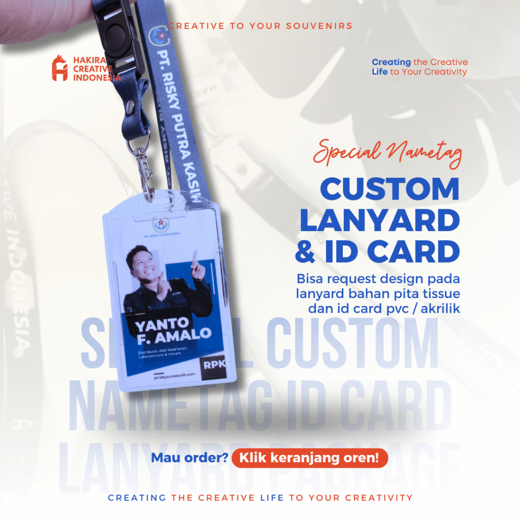 

LANYARD TISSUE l ID CARD l NAME TAG CASE AKRILIK l CUSTOM FREE DESIGN