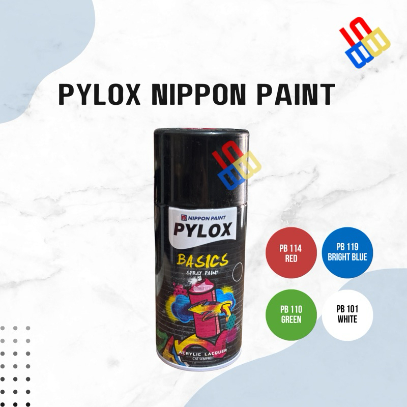 Pylox Basic Nippon Paint / Cat Semprot / Pilox Merah Biru Putih Hijau / Red Blue Green White