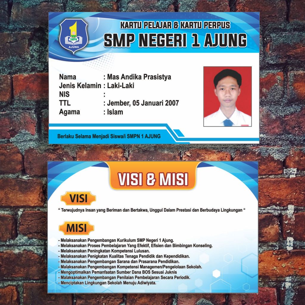 

Kartu Pelajar Kartu Siswa Kartu Mahasiswa ID Card Member Card Kartu Member Kartu Anggota IDCard