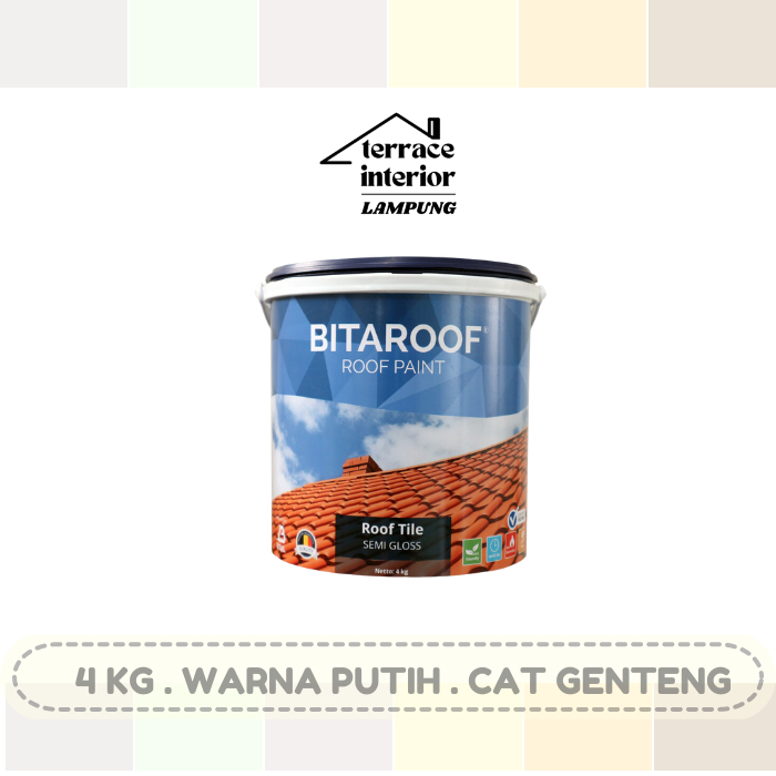 Cat Genteng Bital Asia Bitaroof Warna Putih 4 KG